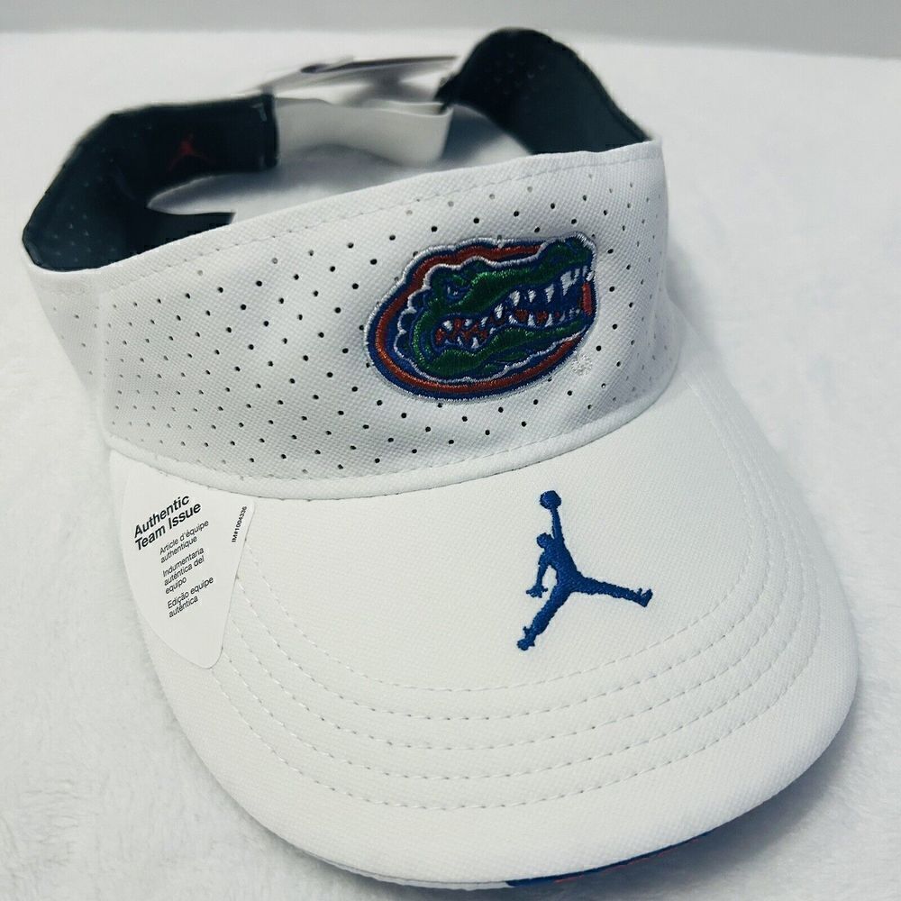 Jordan Nike‎ Florida Gators Adjustable Visor Hat Cap White Sz XL NCAA Authentic